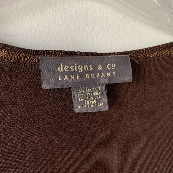 Lane Bryant 14 16 Top Glitter Cardigan for layering Brown Glitter - Picture 2 of 3